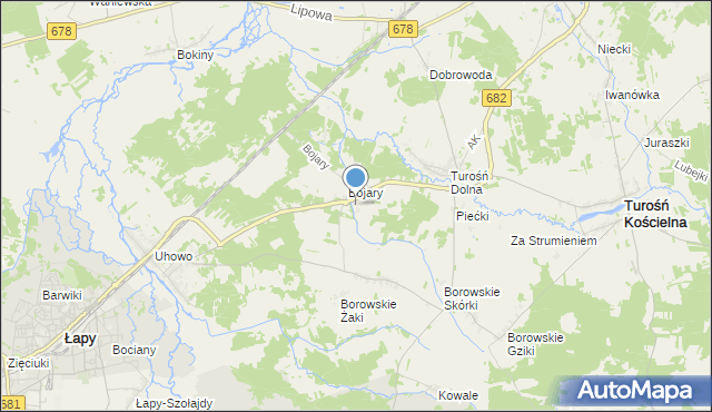 mapa Stoczki, Stoczki gmina Turośń Kościelna na mapie Targeo